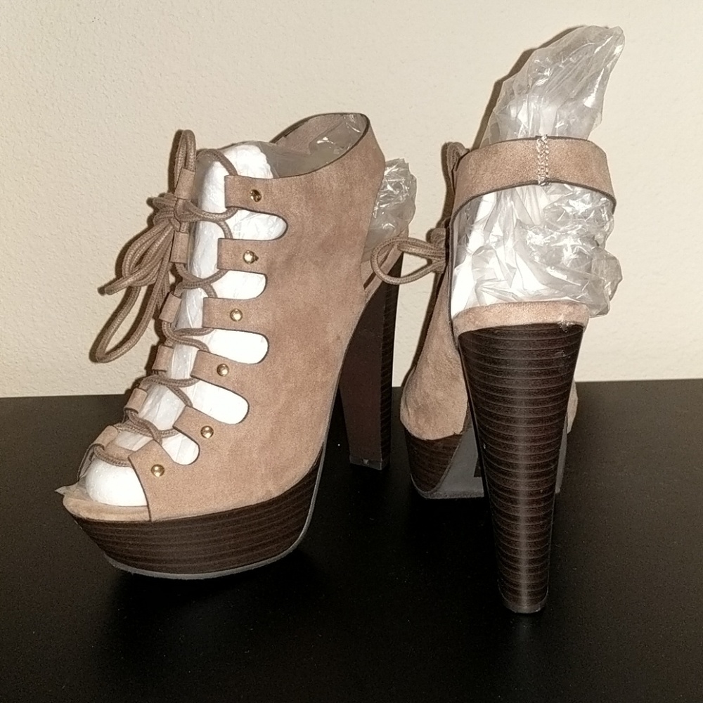 Strappy platform heels
